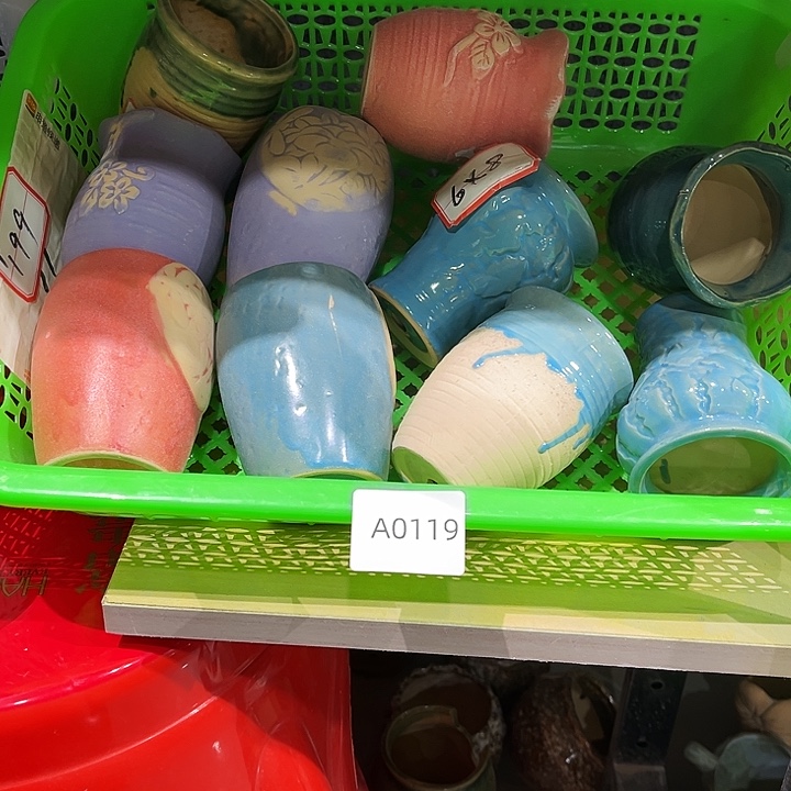 瓷片花盆多肉植物艺术品