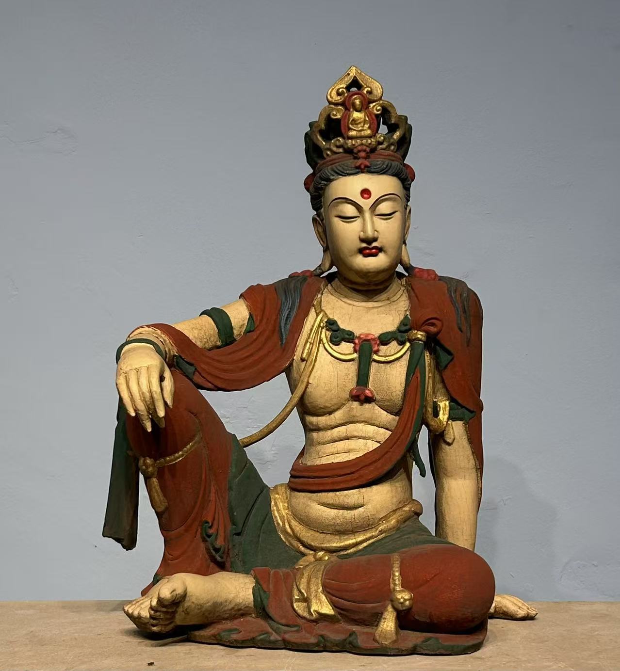 木雕彩绘摆件摆件  皮壳沧桑完美