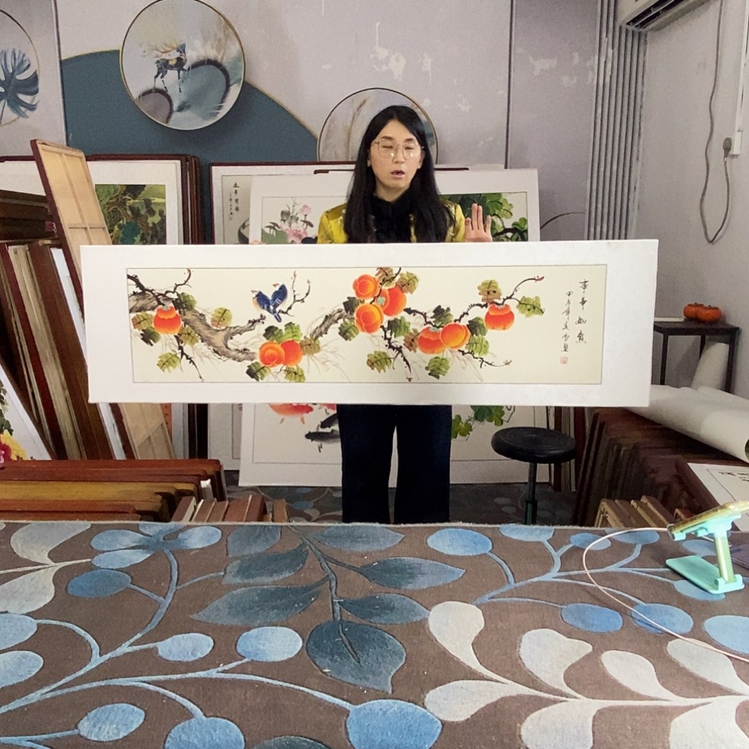 国画47✖️162厘米国画作品带框包邮