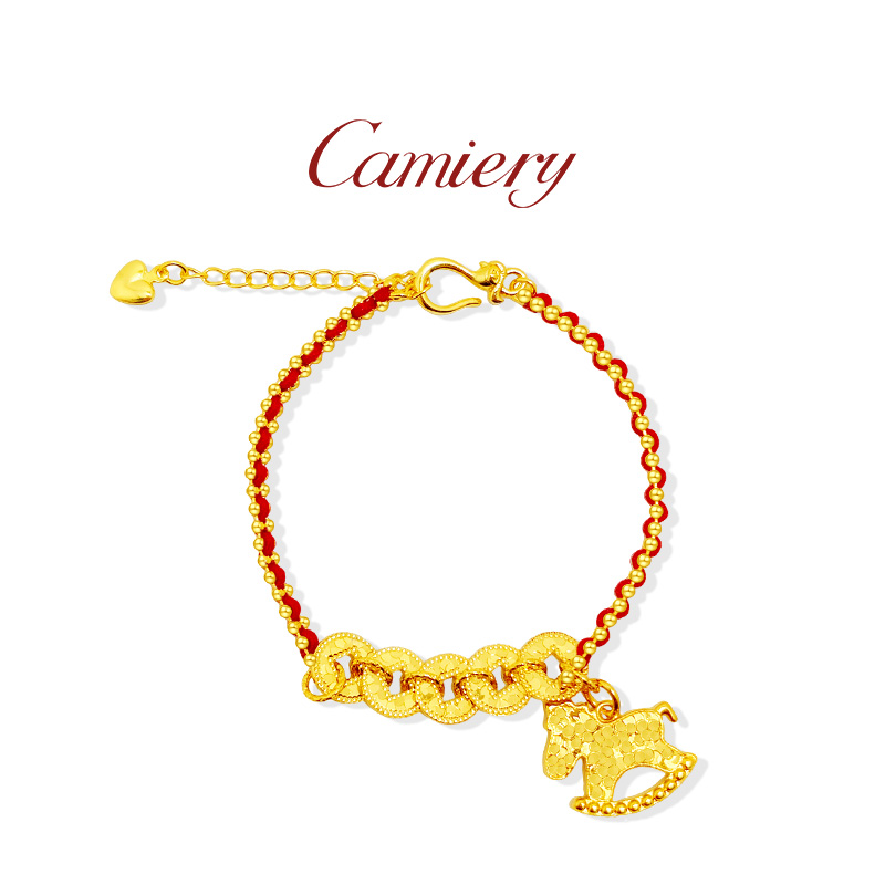  CAMIERY /卡美瑞 新中式轻奢碎碎冰五帝钱木马手链MoMo