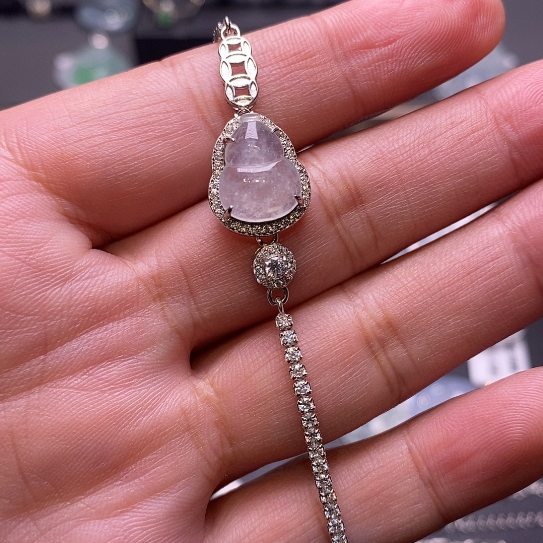 翡翠银S925镶嵌手链葫芦手链