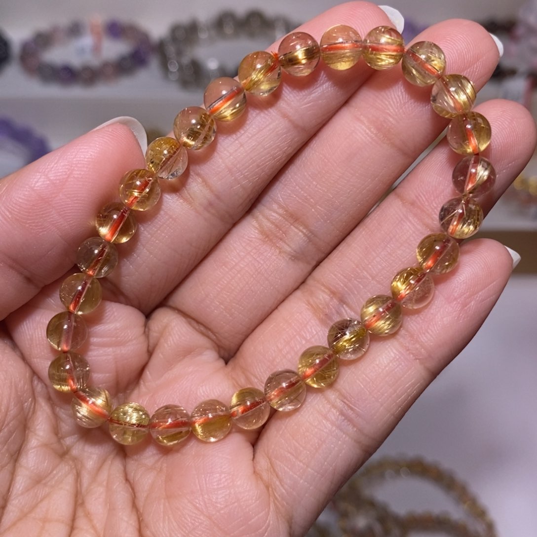 【闪购商品】发晶手链未镶嵌钛金6m