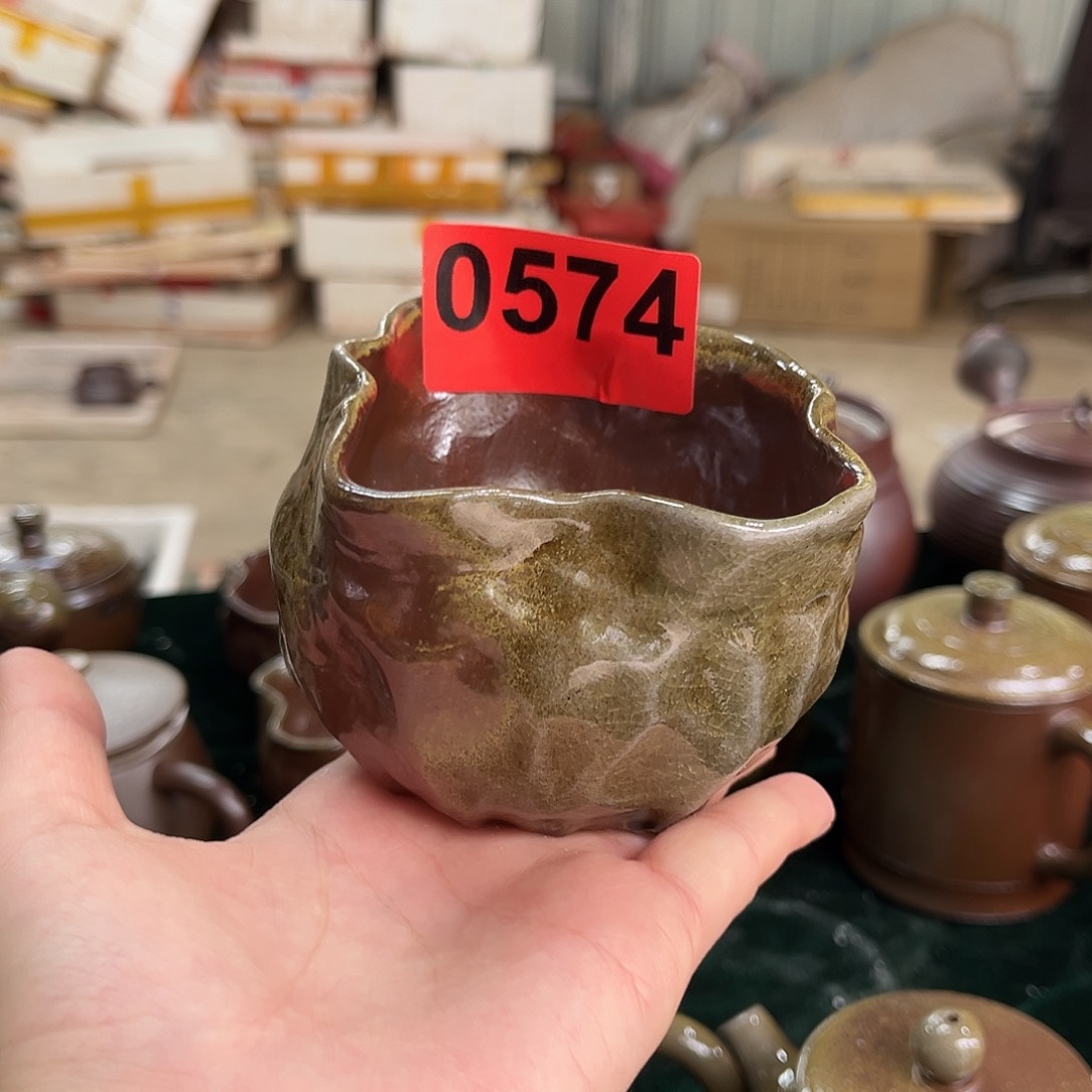 壶574柴烧开窑大吉  柴烧手捏异型杯