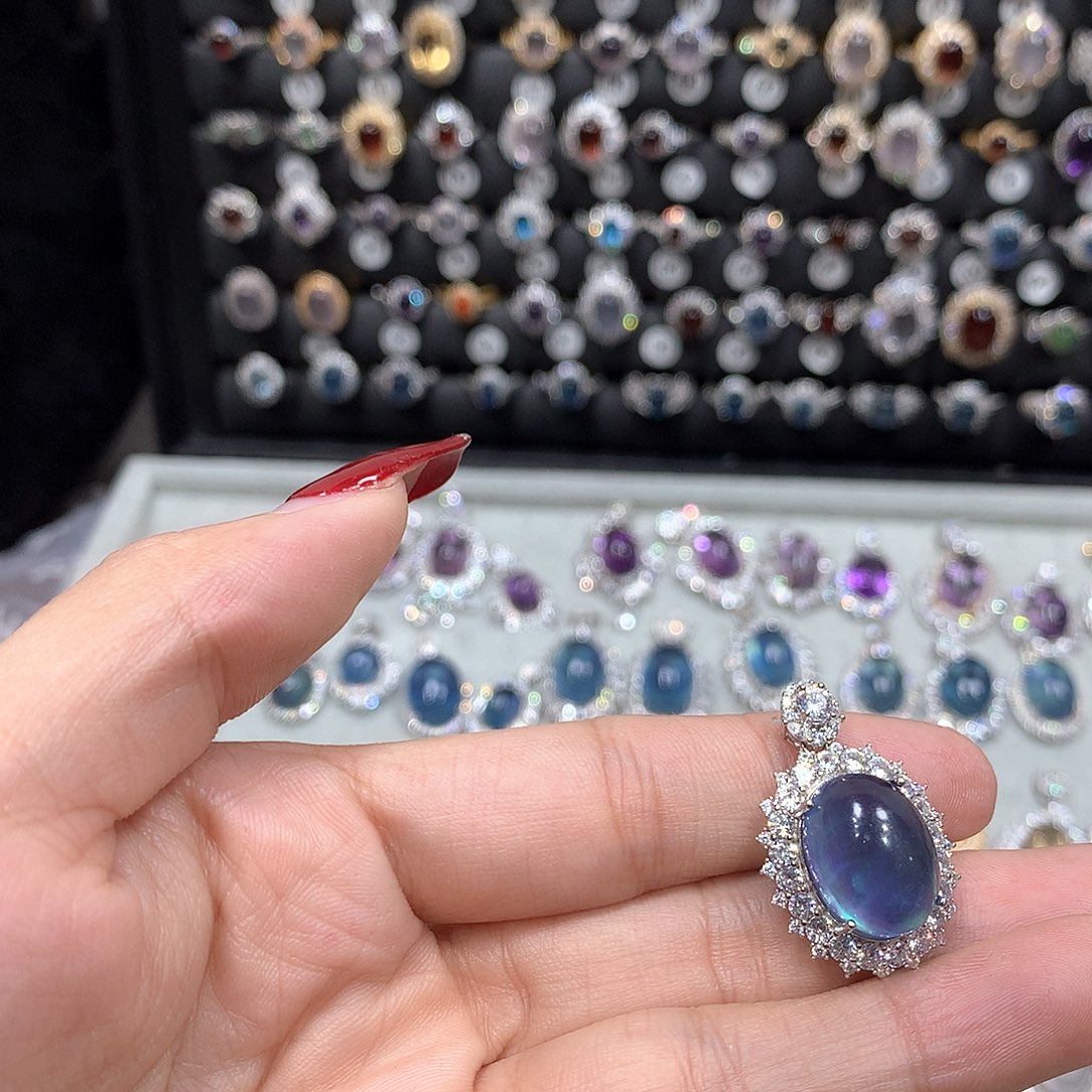 黄晶戒指银S925镶嵌用****9