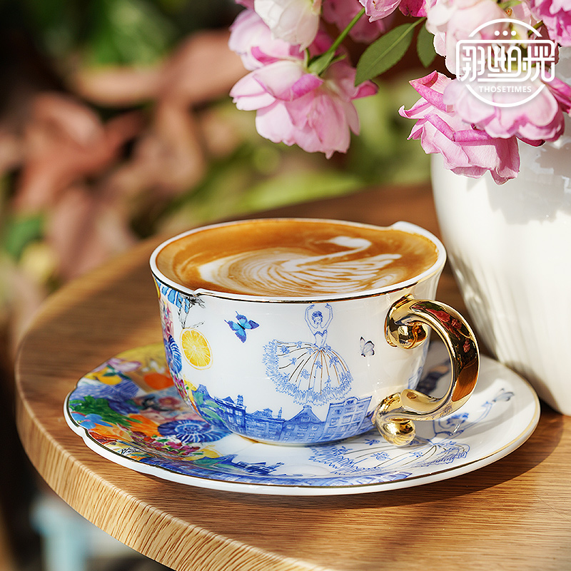咖啡杯碟芭蕾欧式小奢华高档精致陶瓷骨瓷咖啡杯英式茶具下午茶杯
