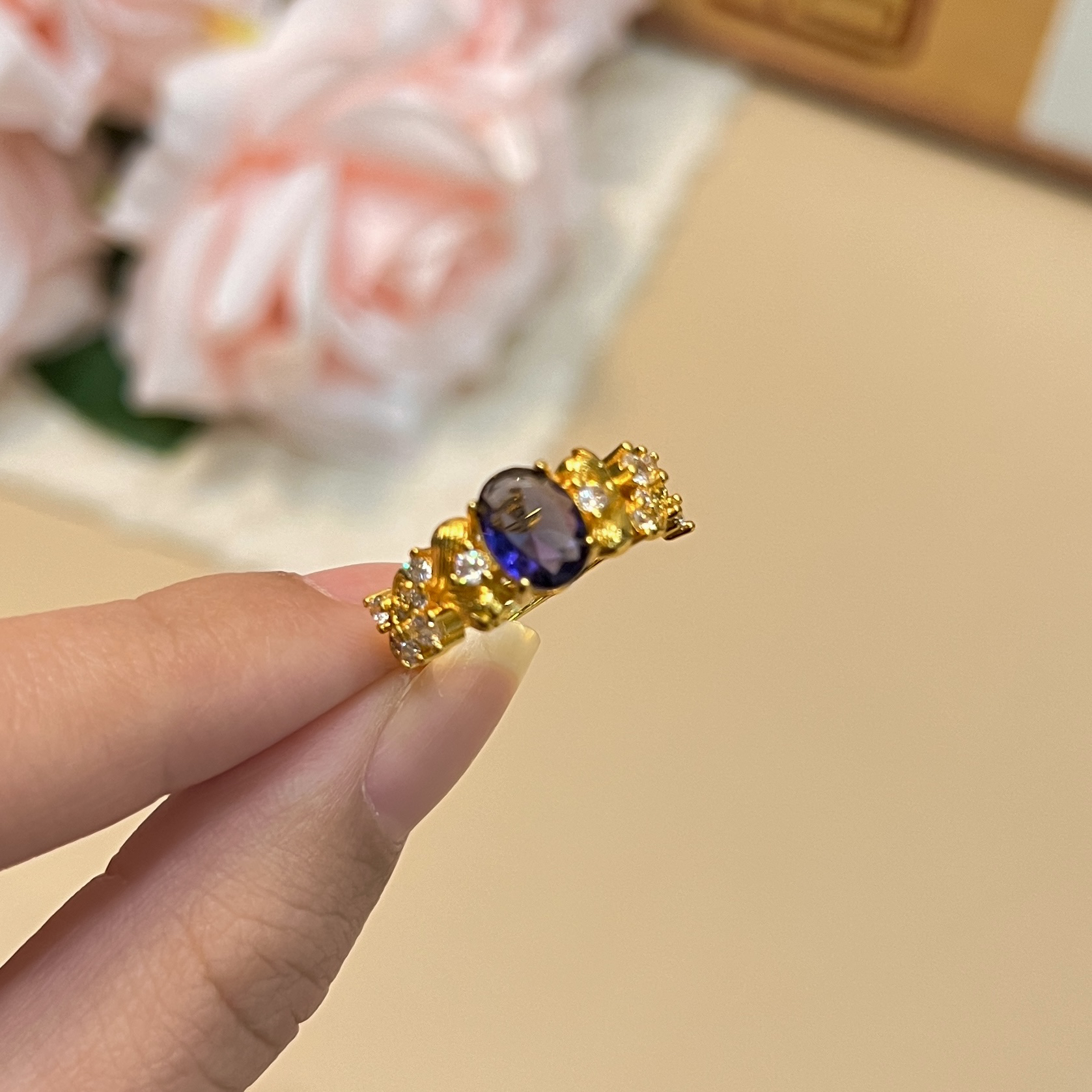 铜合金戒指 F49时尚百搭精致开口戒指