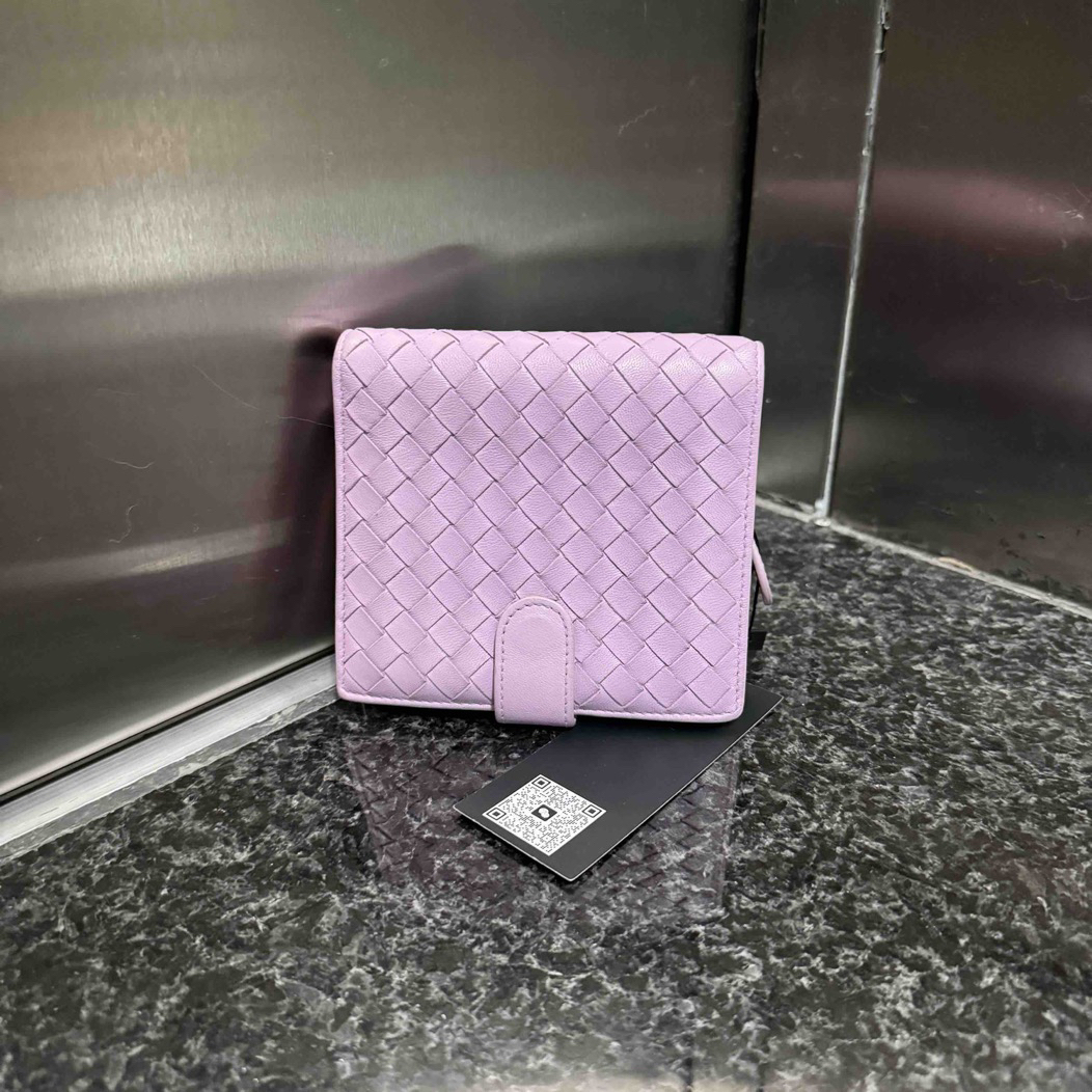 95新 BOTTEGA VENETA/葆蝶家 紫色钱包/5136