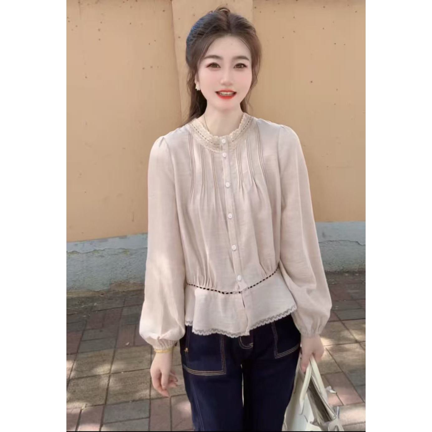 『晚风舒适J』设计显瘦百搭时尚上衣衬衫82511