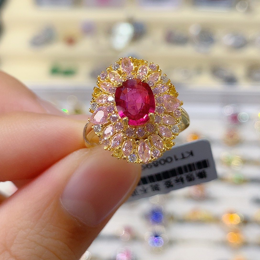 银S925镶嵌戒指戒指碧玺