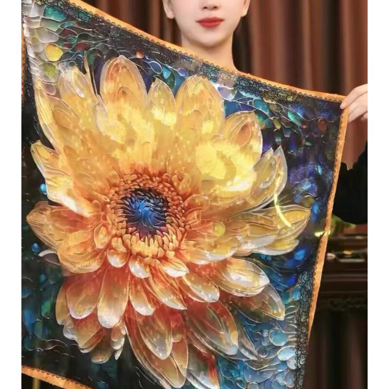 （316）金芙蓉丝巾 70*70 百搭围巾 布料