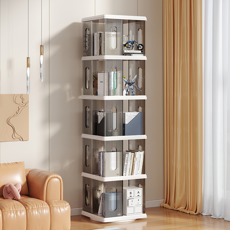 【德邦送货上门】轻奢360°旋转书本置物收纳架图书杂物摆件多层书柜