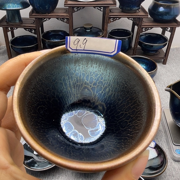 瓷福利半手工全品蓝莲花主人杯