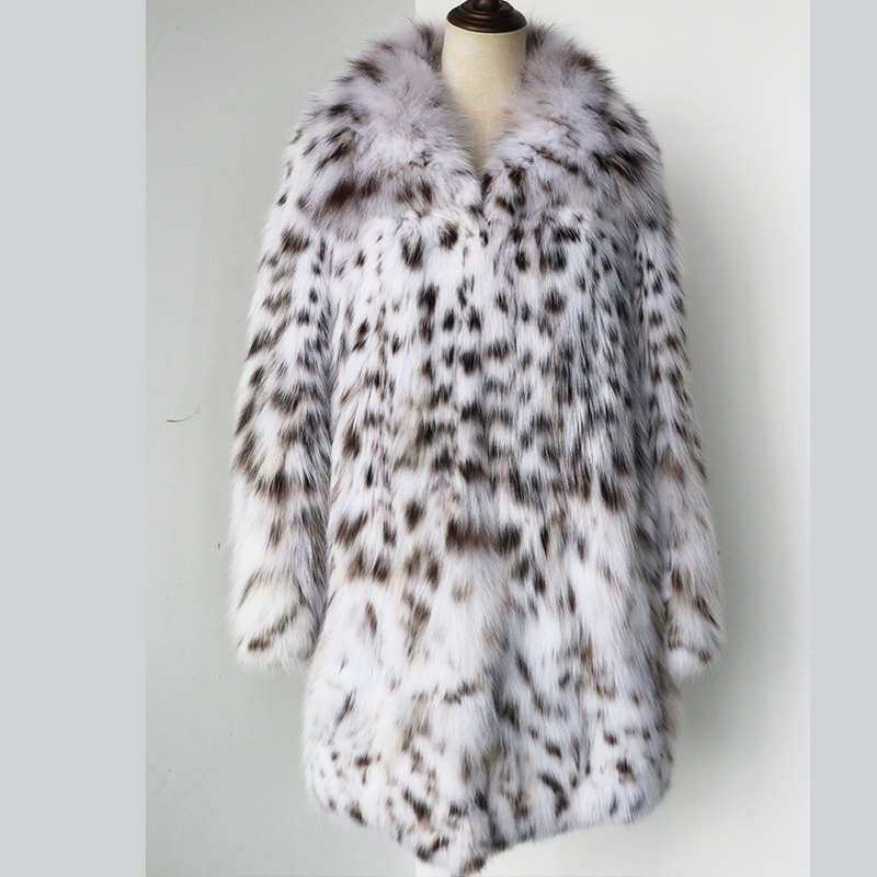 新款进口美国纯白斑点貂娃娃脸时髦大气皮草外套