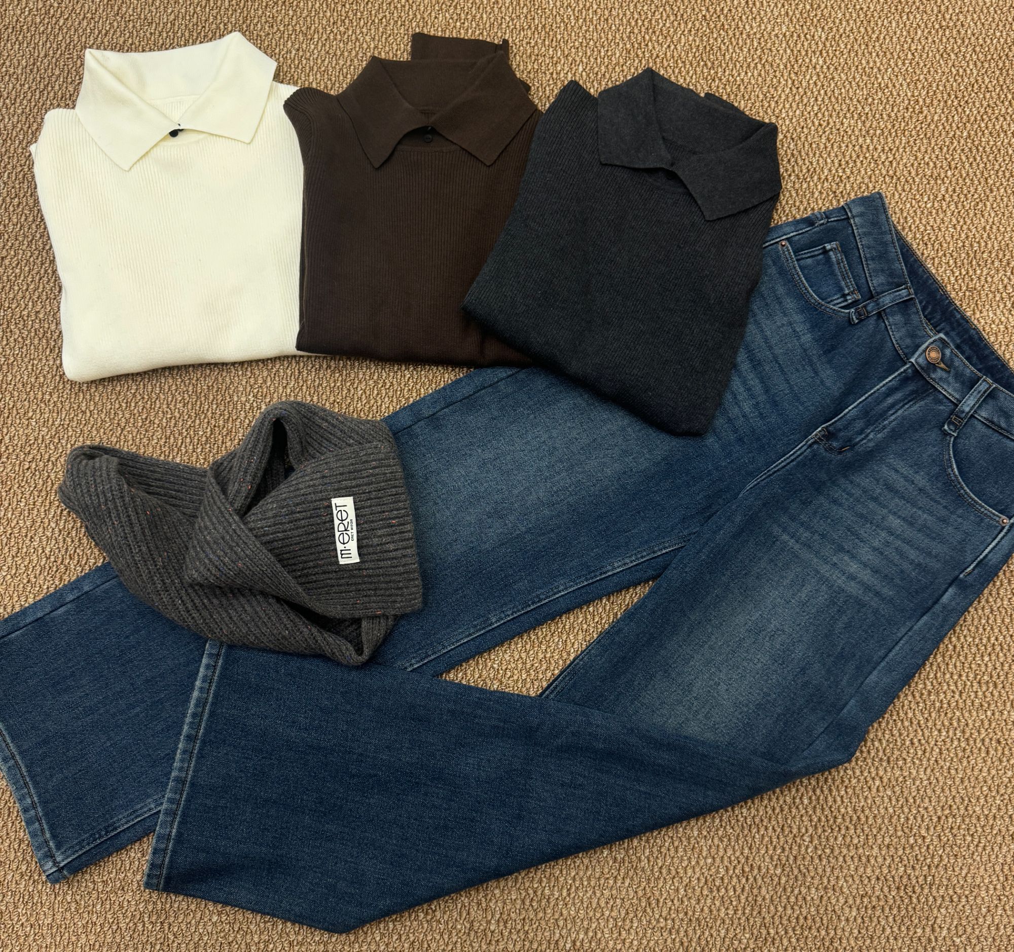 经典百搭polo领针织衫