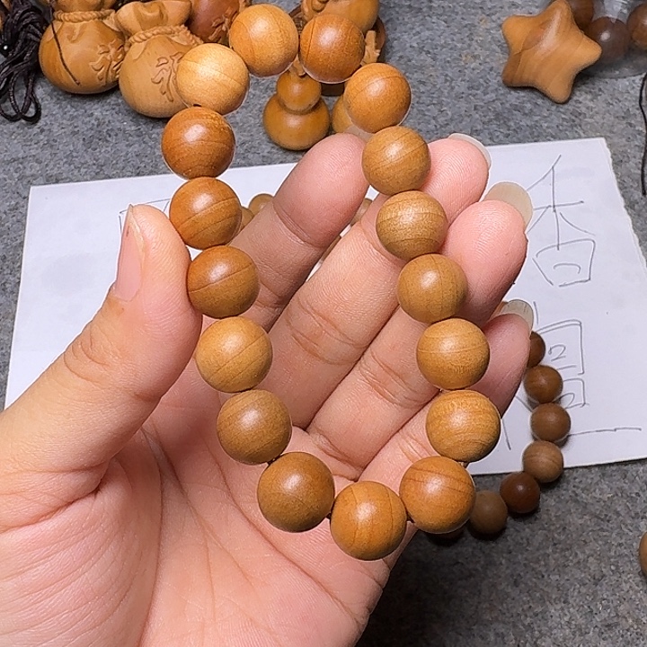 手串/手链檀香木老山檀香横纹1.2/17圆珠