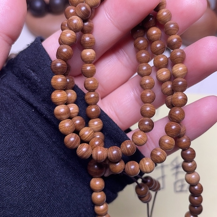 檀香木手串/手链老山檀香0.6/108横纹虎皮沉满纹