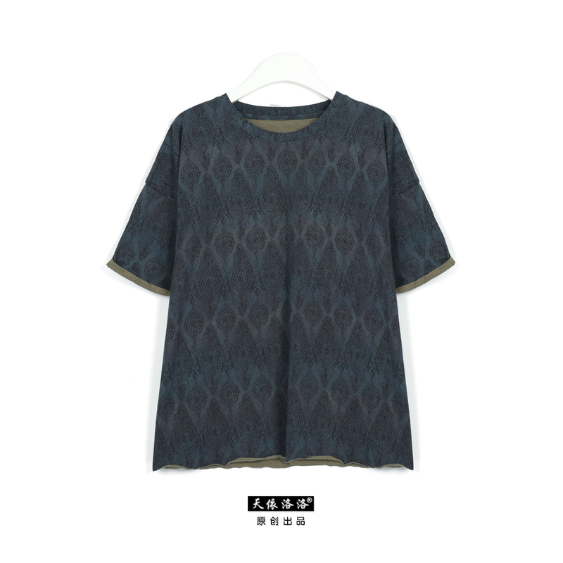 【天依洛洛】016 宽松印花休闲时尚舒适打底圆领短袖T恤