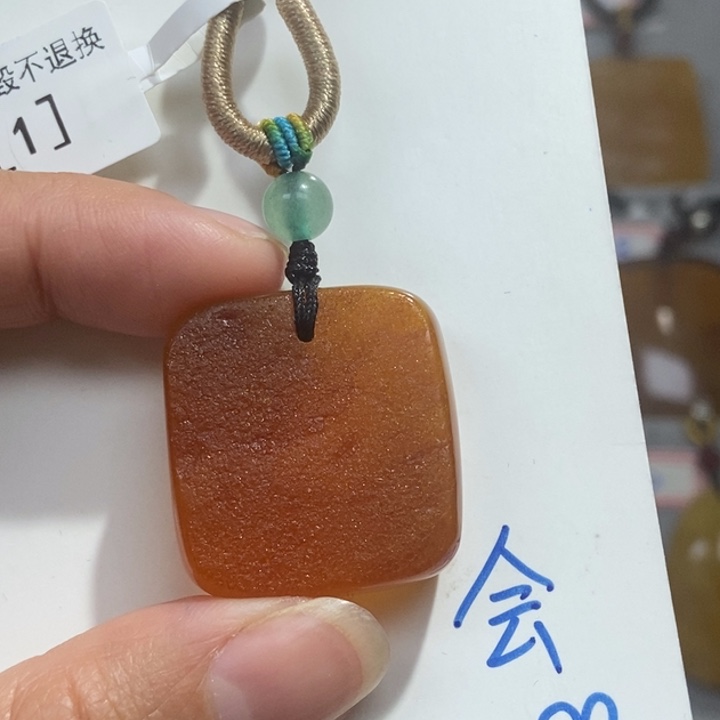 定制琥珀未镶嵌琥珀蜜蜡吊坠项链