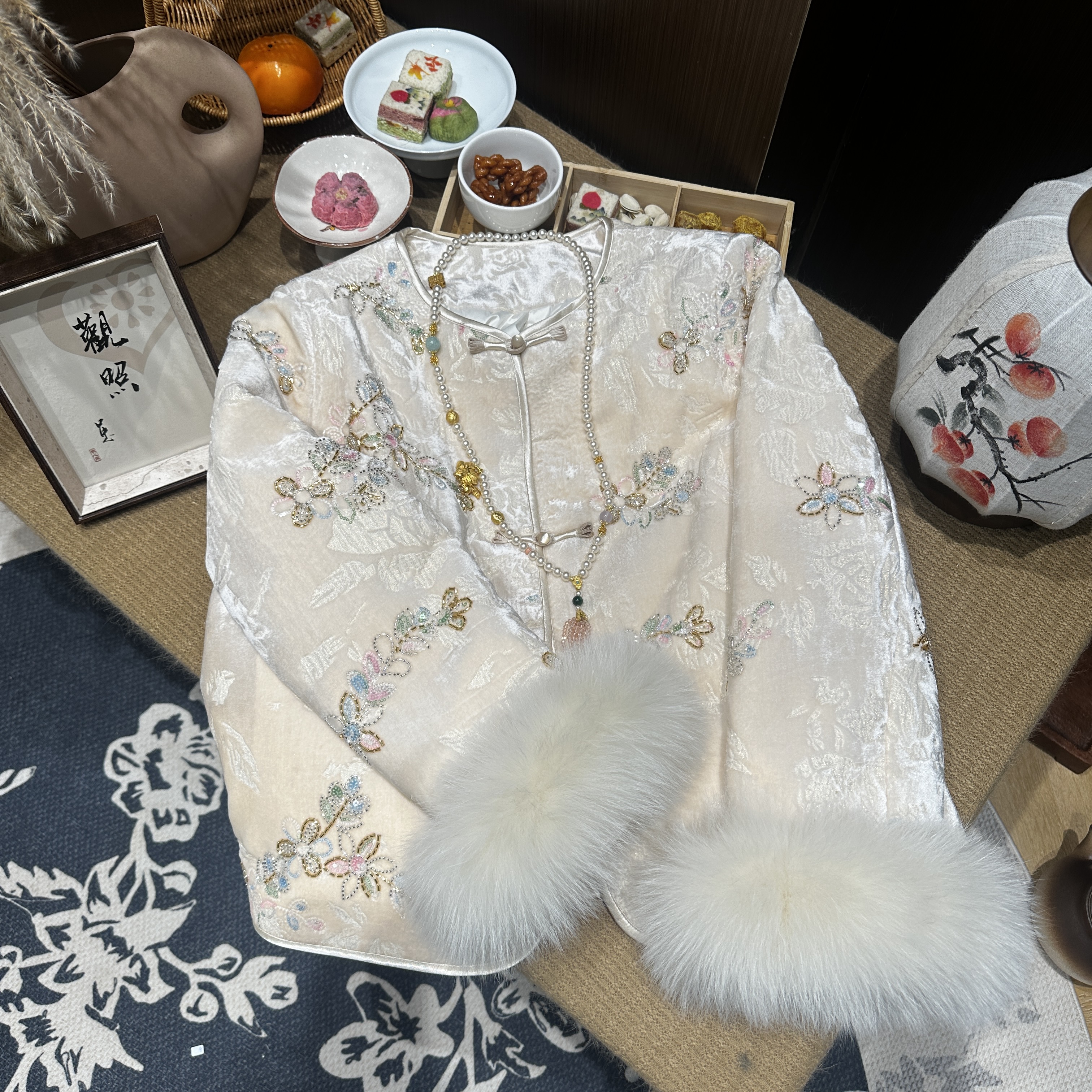 时尚冬季网红中式气质复古加厚加绒保暖外套162