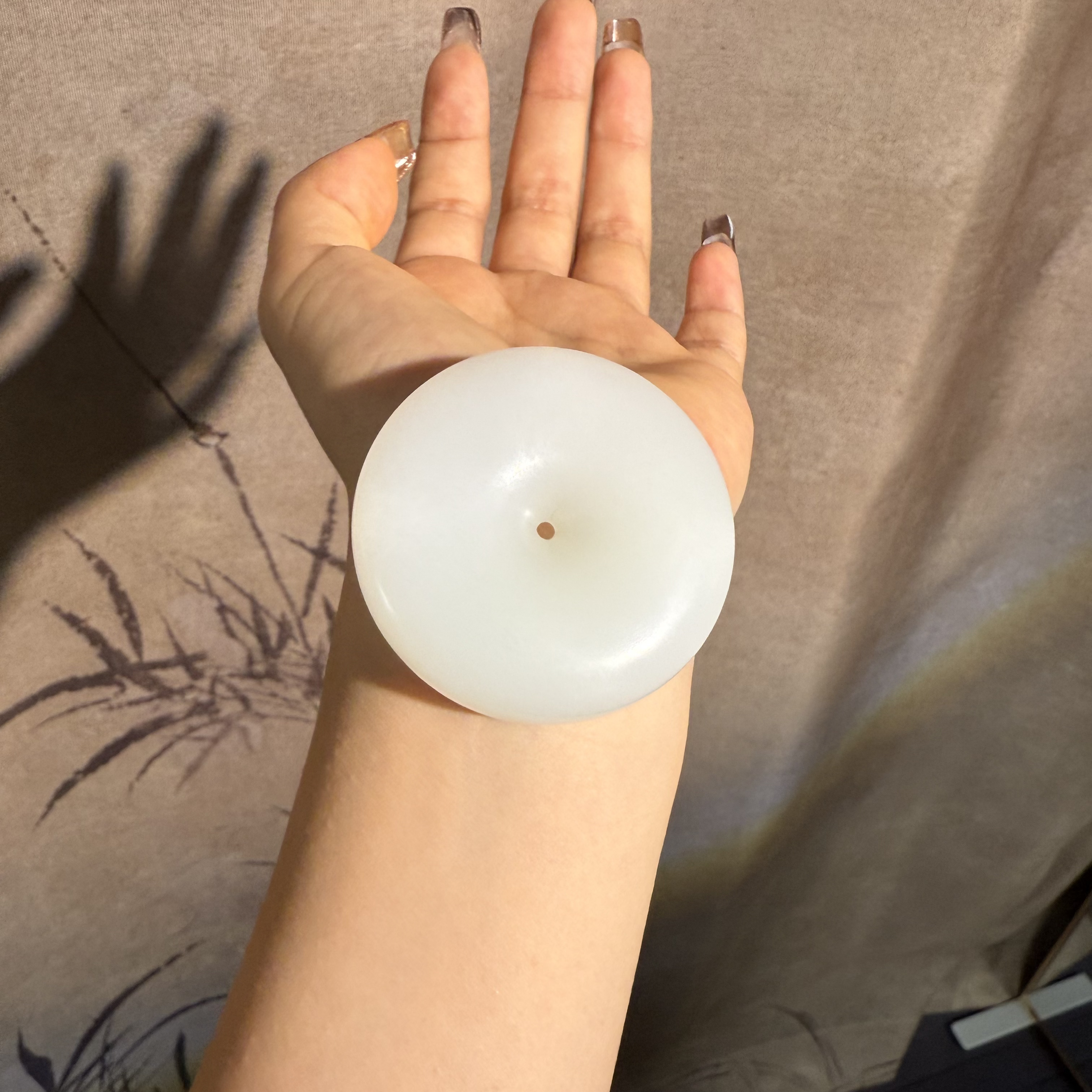 高品质白玉平安扣羊油膏孤品50*14