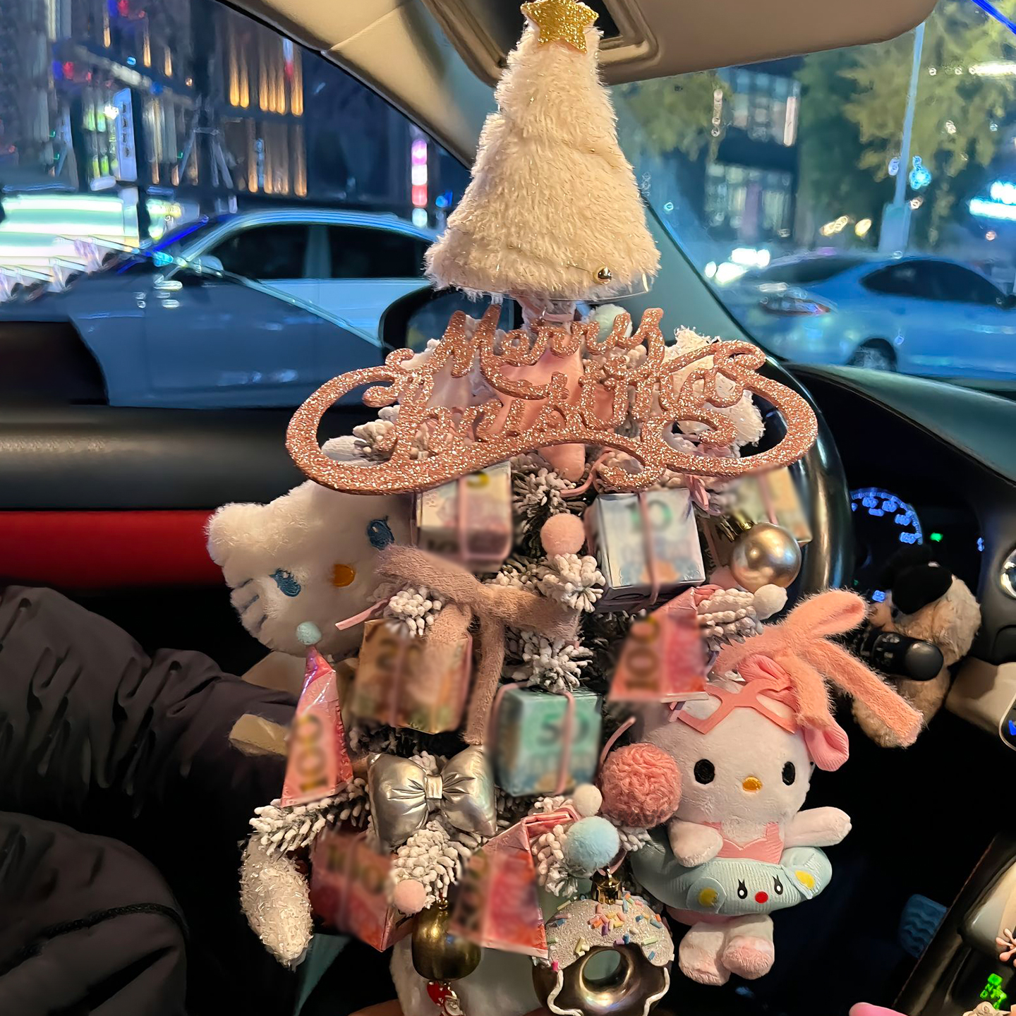 可爱有钱花KT猫圣诞树仿真诺贝松创意客厅布置装饰摆件圣诞节礼物