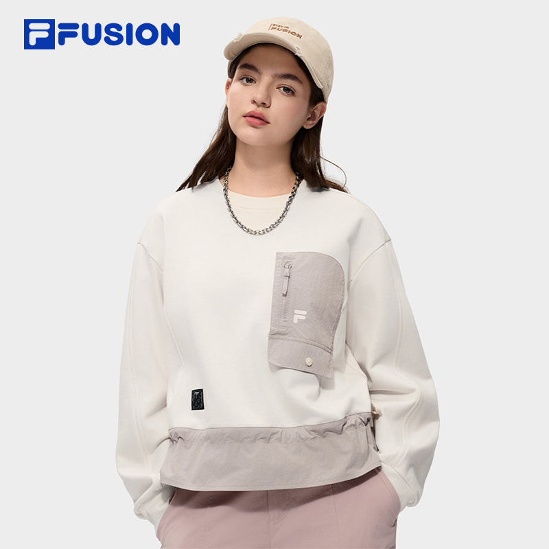 Fila/斐乐女款休闲潮流运动卫衣宽松圆领时尚套头衫T11W613205