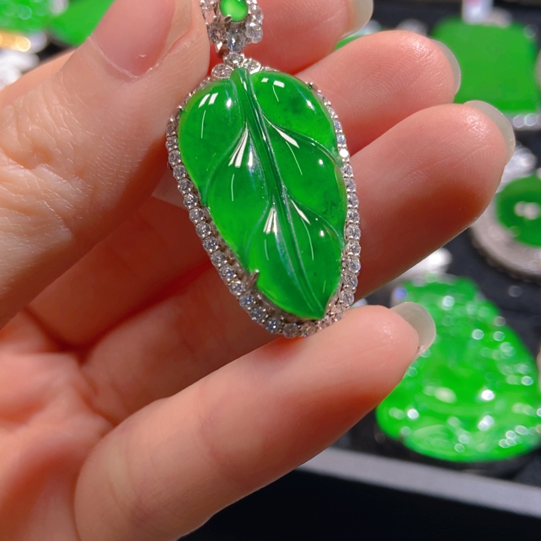 翡翠吊坠(不含链)银S925镶嵌