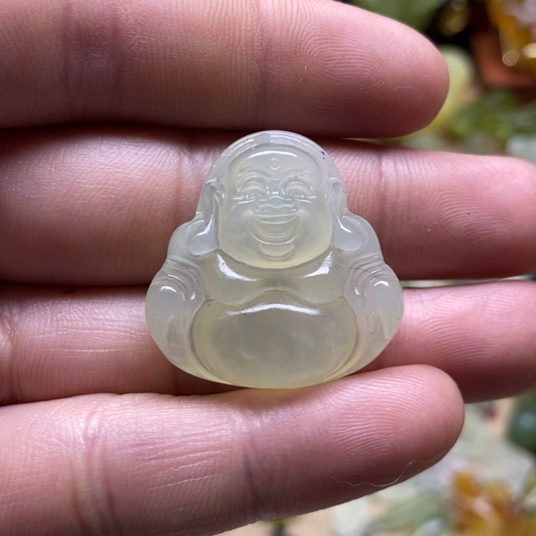 未镶嵌岫玉佛公吊坠