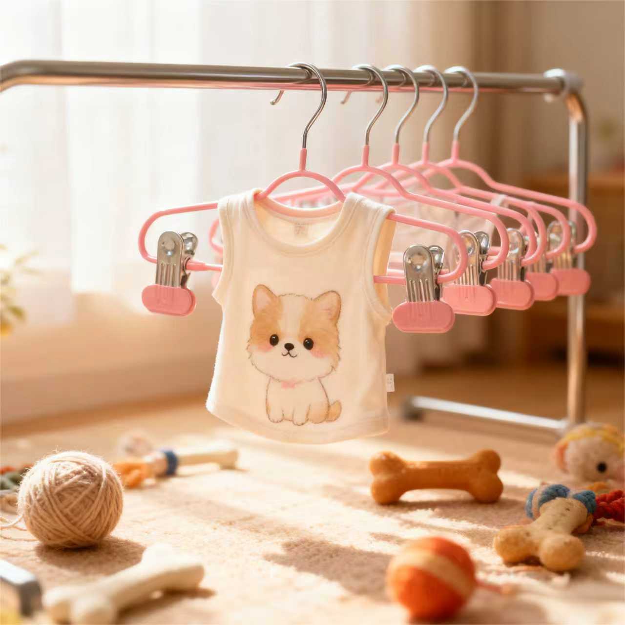 多功能猫咪狗狗衣服专用宠物衣架迷你小号收纳衣架防滑干湿两用