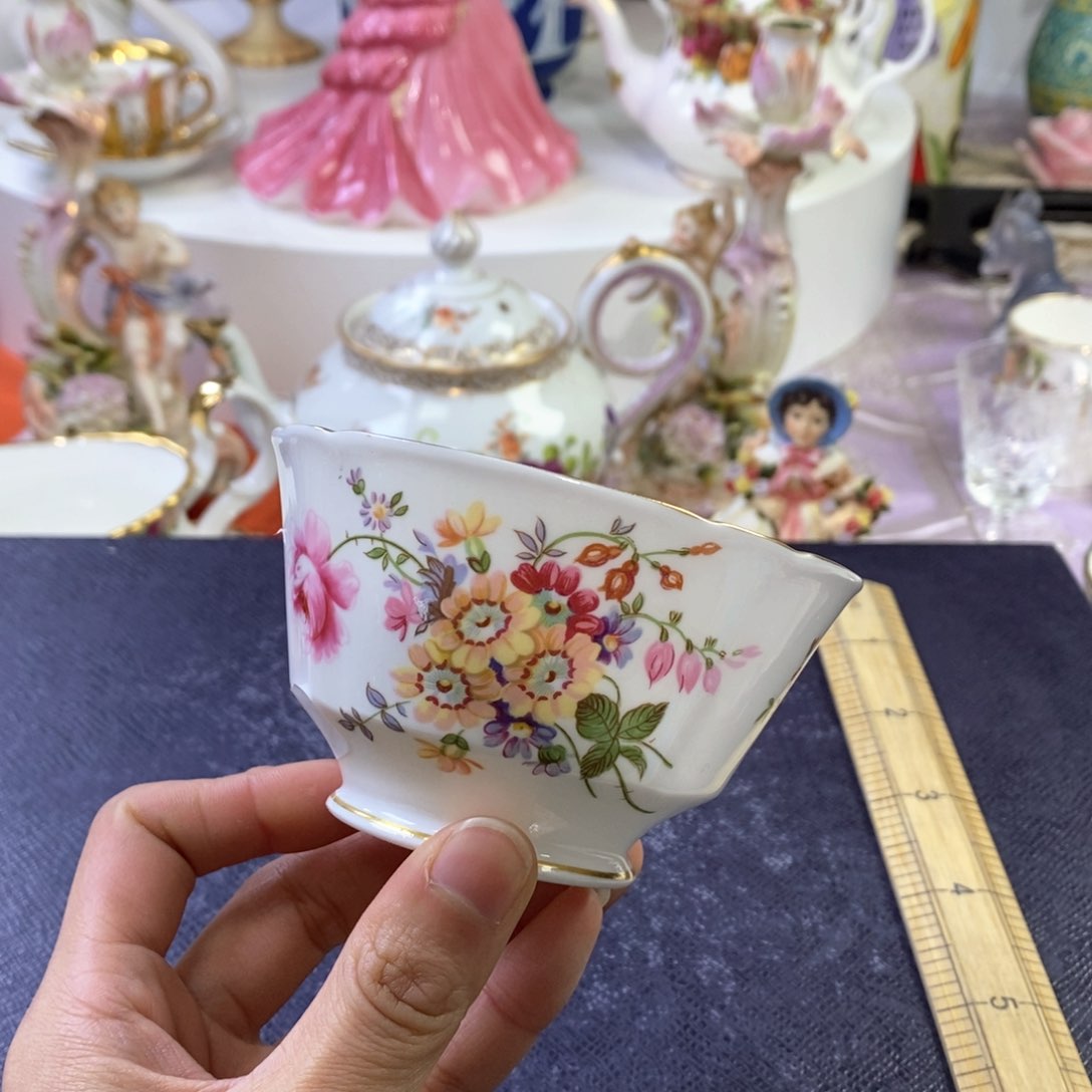 中古欧瓷咖啡杯水晶杯