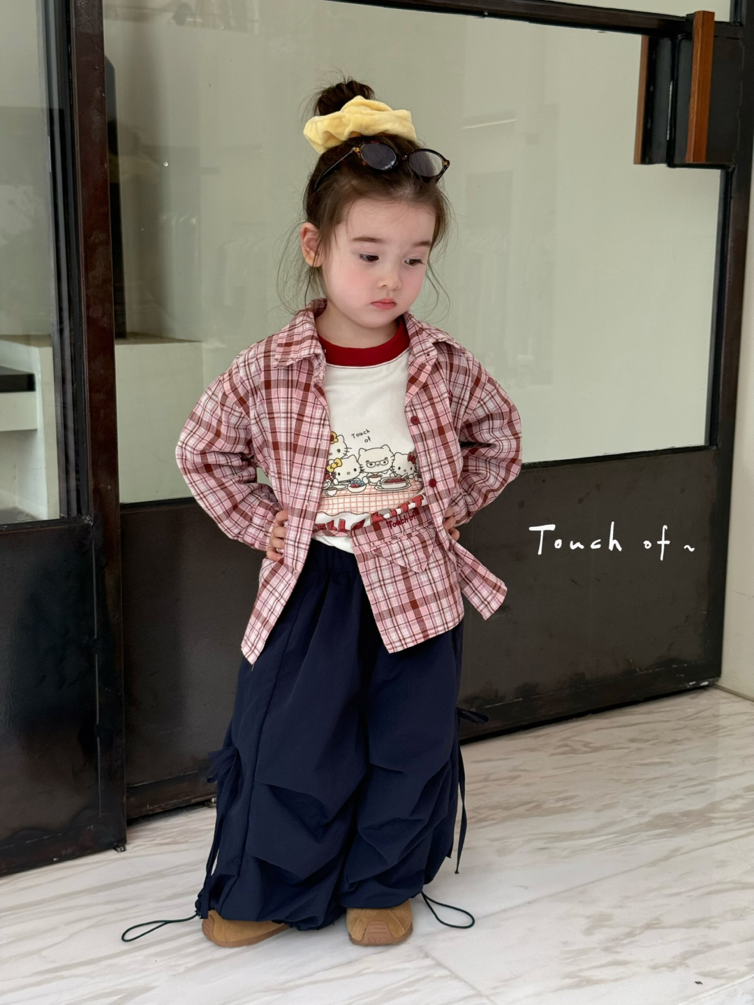 【TF】2025夏款网红女童春秋款百搭格子长袖衬衫休闲薄款外套