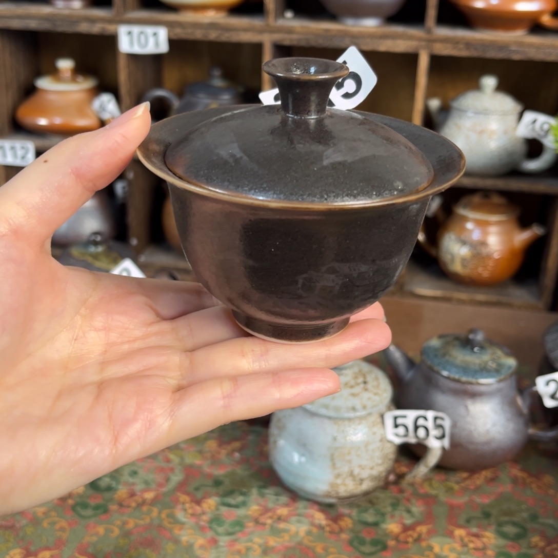 摆件柴烧茶器盖碗