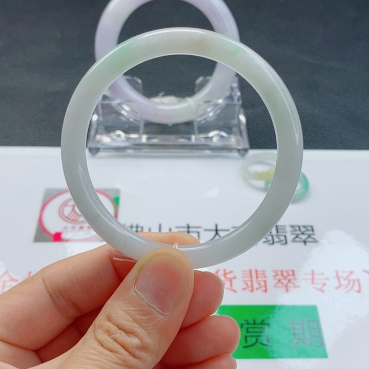翡翠手镯未镶嵌小圆条手镯54-55圈口