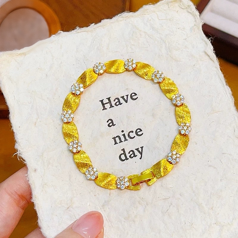 手链 拉丝水波纹手链气质轻奢时尚百搭经典