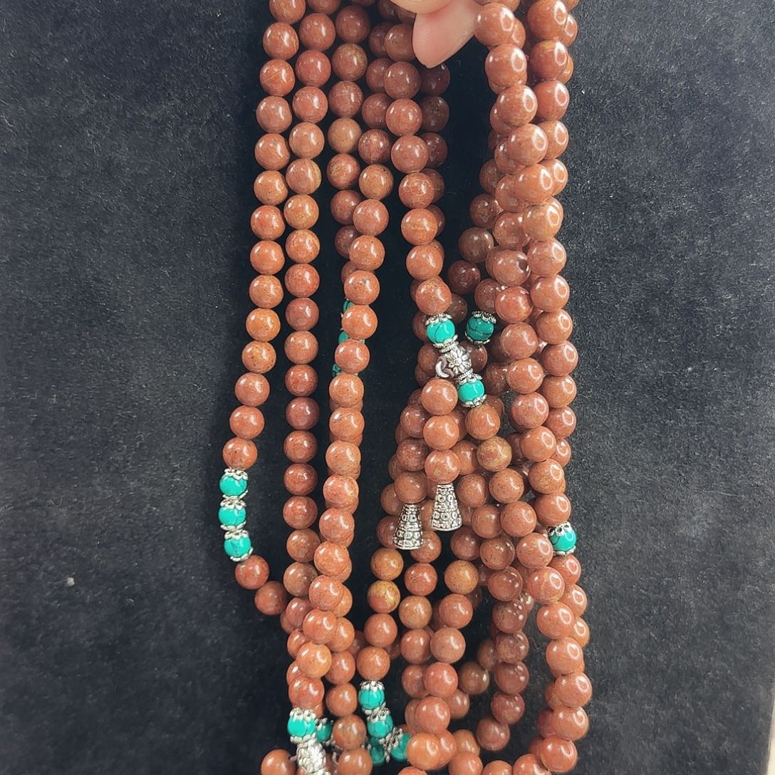 泗水砭石直播间炸福利卡8绿松石108颗（精品高货）