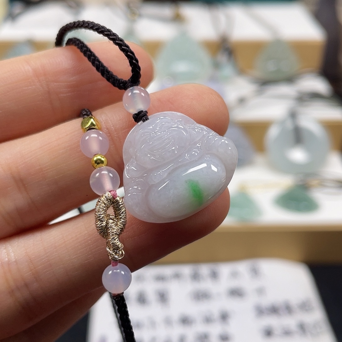 翡翠未镶嵌颈饰天然翡翠佛公吊坠一件58号