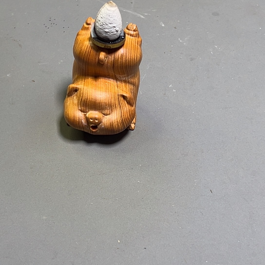 木崖柏雕刻飞猪猪倒流香座子