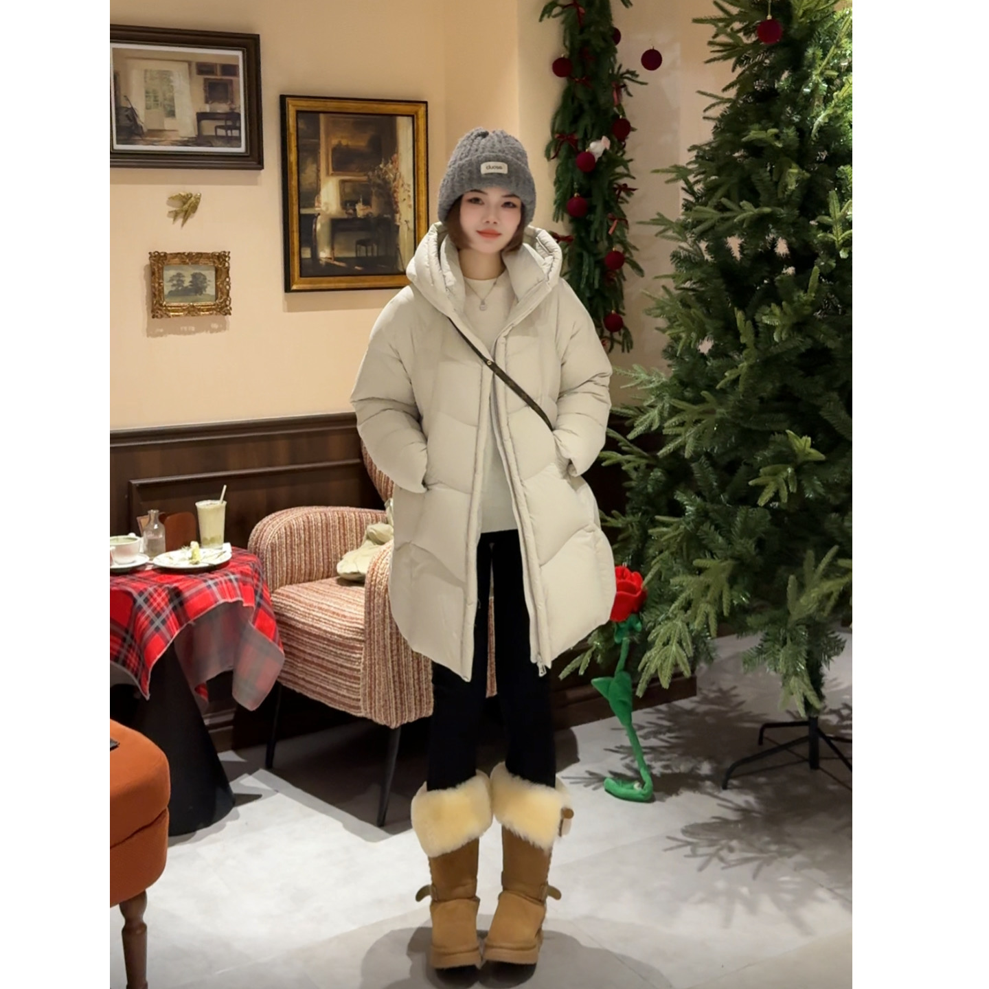 MY【冰川序曲】新国标95白鸭绒冬季新款加厚连帽中长云朵泡芙羽绒服