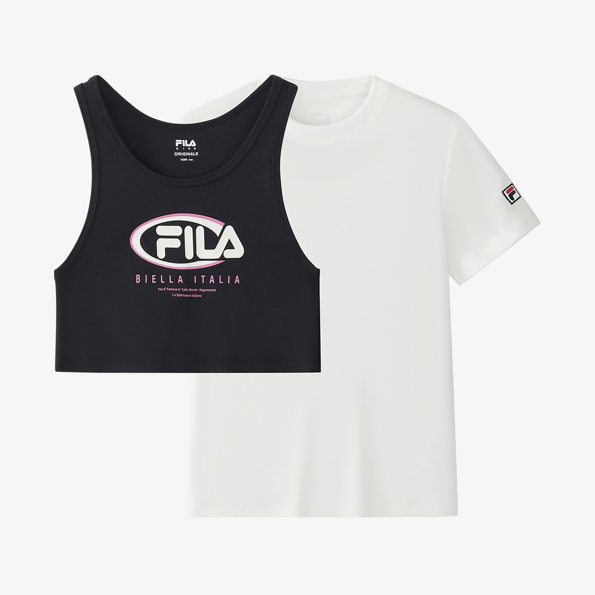 斐乐儿童【时尚两件套】女大童夏季新款潮酷圆领T恤K12G521113F