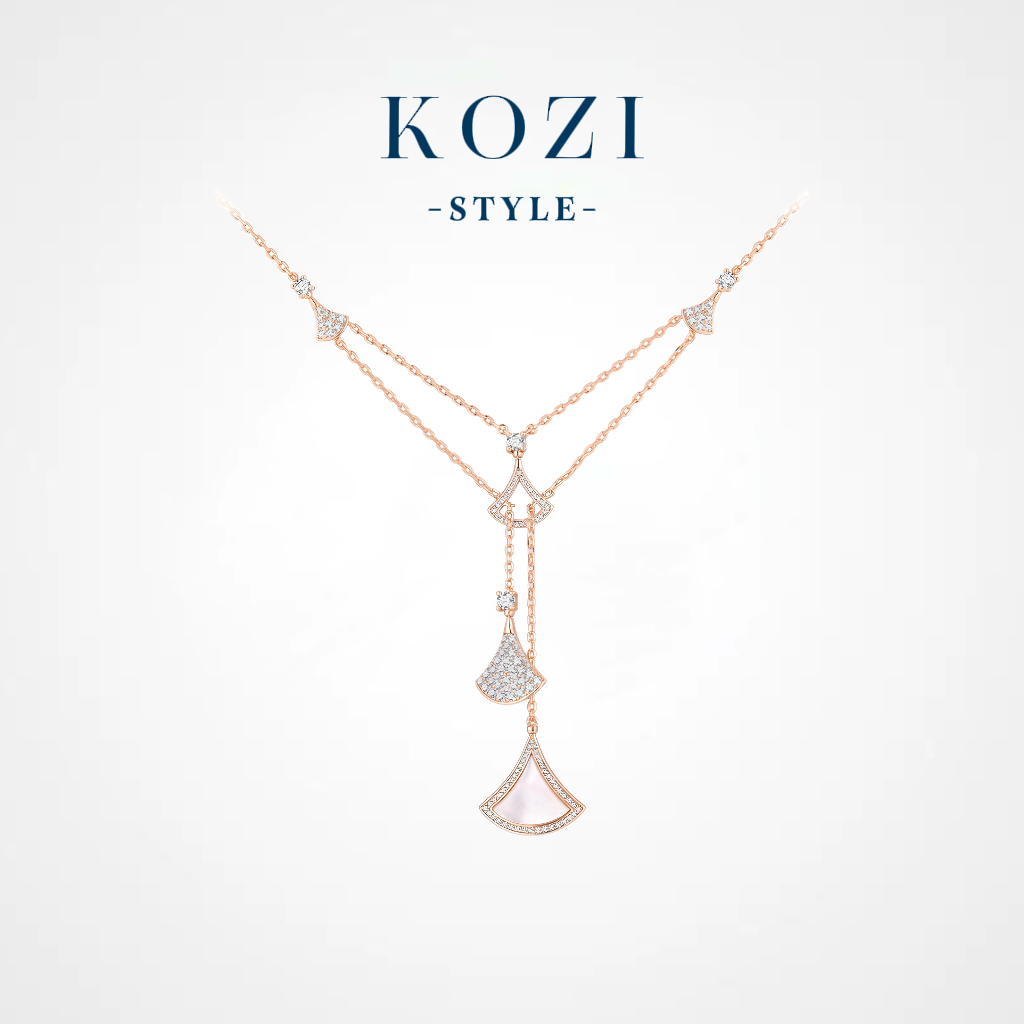 WANXI 镀K金 双层裙子项链精工版气质轻奢时尚满钻小众