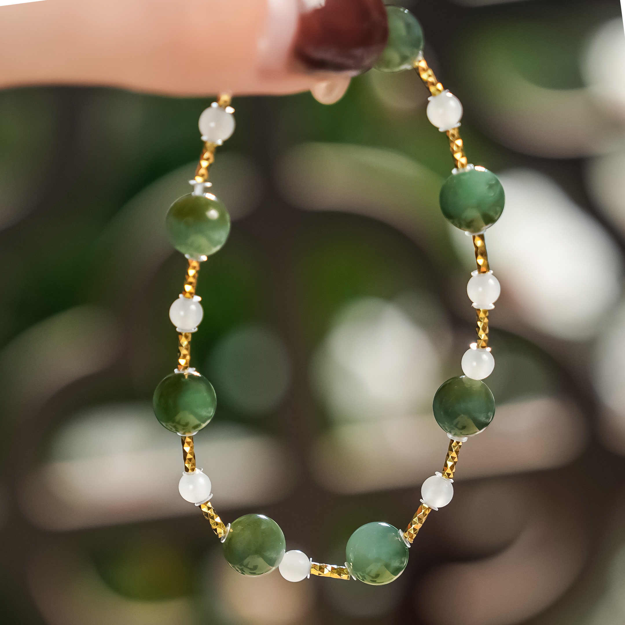 梦入香闺粉青原创碧玉设计款手串