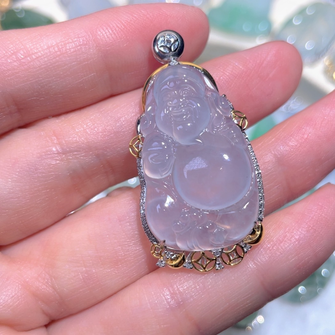 翡翠颈饰18K金镶嵌翡翠