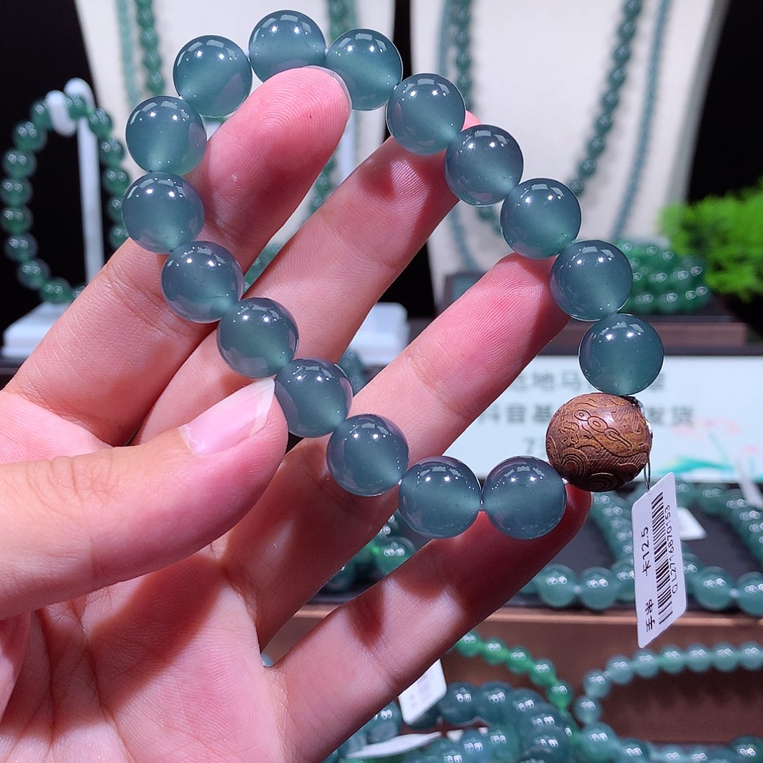 一***r翡翠未镶嵌手链天然a货翡翠手串12.5