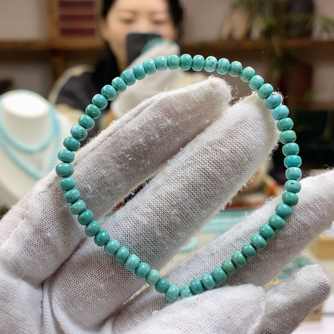 绿松石A2米珠卡4+未镶嵌