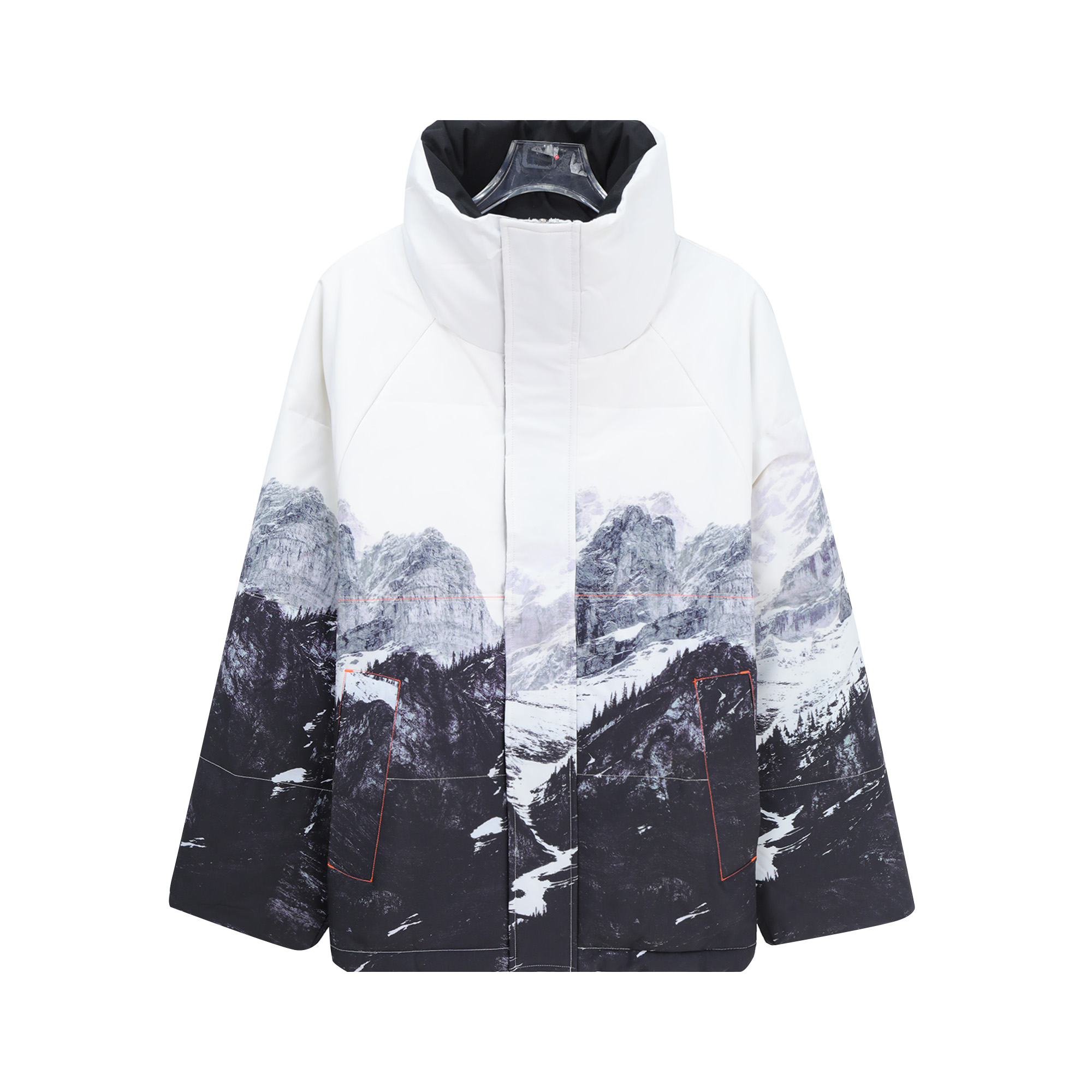 宽松潮流百搭印花运动休闲拉链羽绒服U348