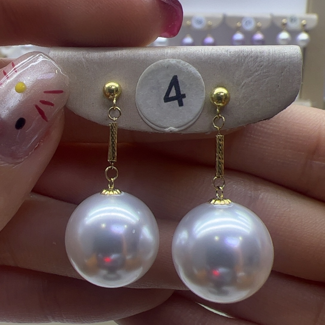 淡水珍珠耳饰18K金镶嵌