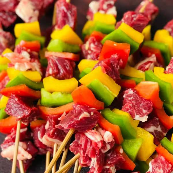 彩椒牛肉烤串10串 鲜嫩牛肉香裹挟清甜缤纷彩椒 烧烤半成品烤串