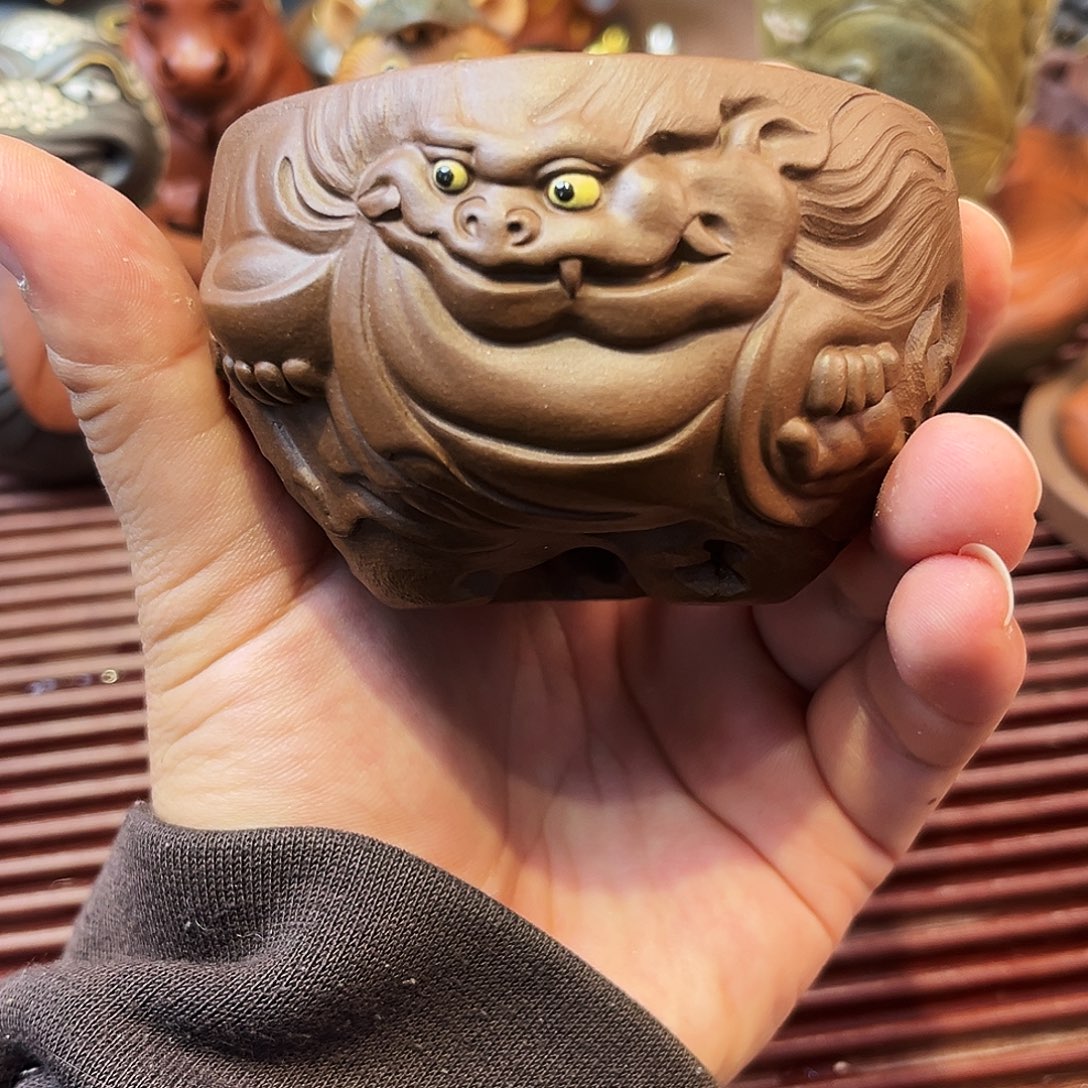 紫砂茶杯高端紫砂雕塑