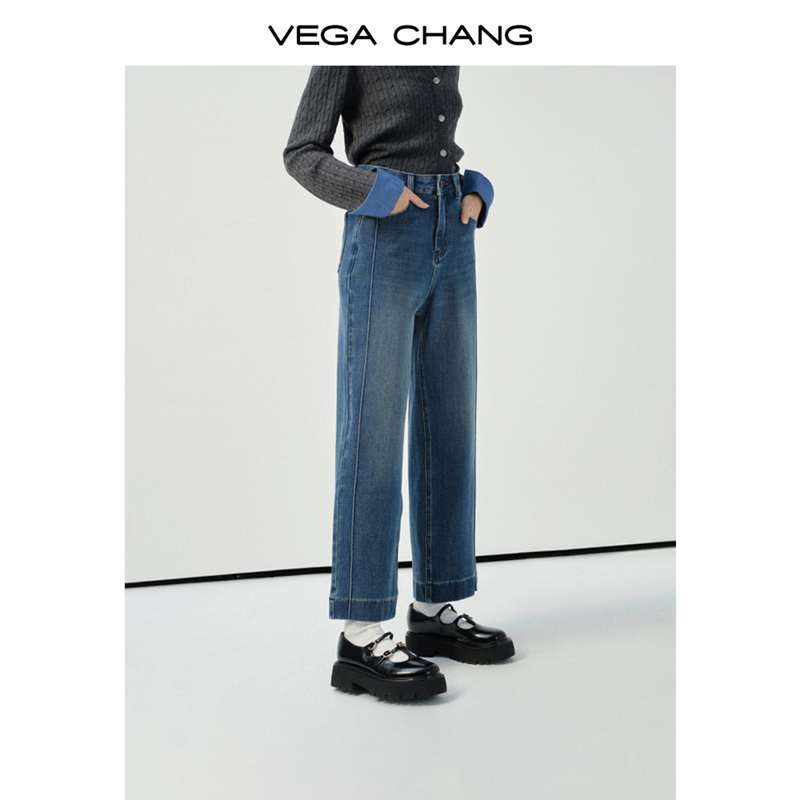 VEGA CHANG牛仔裤女2026年春季新款通勤百搭松弛感裤子0406LY