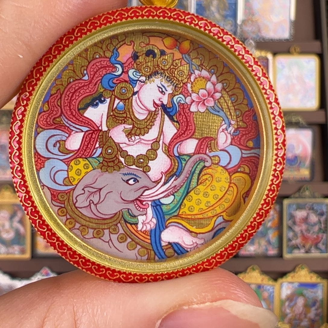 ****悦吊坠普贤唐卡绘画作品